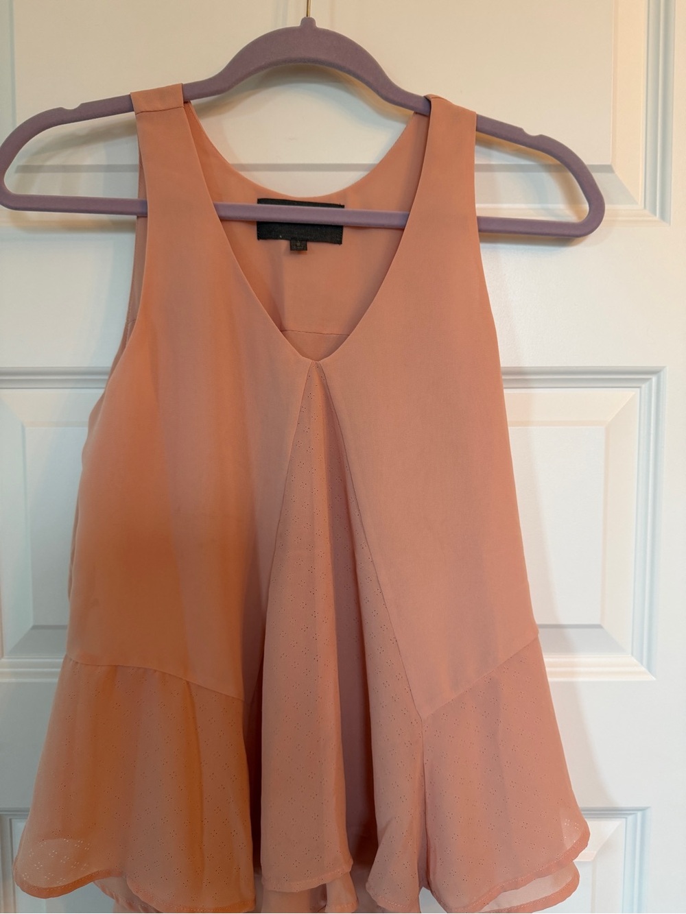 Anthropologie Sunday in Brooklyn Peach Sleeveless V-Neck Swing top